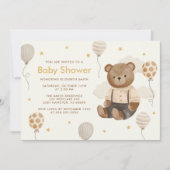 Waterverf Teddy Bear Baby shower Kaart (Voorkant)