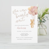 Waterverf Teddy Bear-Baby shower Kaart (Staand voorkant)