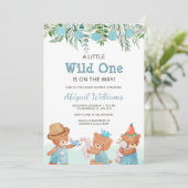 Waterverf Teddy Bear Baby shower Kaart (Staand voorkant)