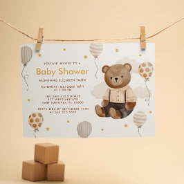 Waterverf Teddy Bear Baby shower Kaart