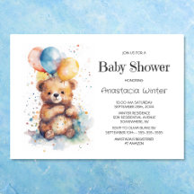Waterverf Teddy Bear Baby shower