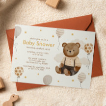 Waterverf Teddy Bear Baby shower