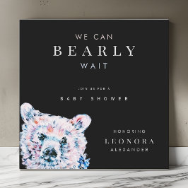 Waterverf Teddy Bear Baby shower Kaart