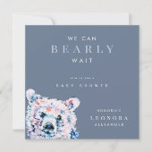 Waterverf Teddy Bear Baby shower Kaart (Voorkant)