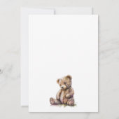 Waterverf Teddy Bear Baby shower Kaart (Achterkant)