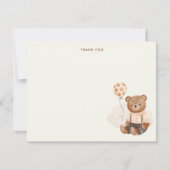 Waterverf Teddy Bear Baby shower Notitiekaartje (Voorkant)