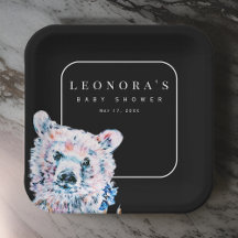 Waterverf Teddy Bear Baby shower Papier Bord