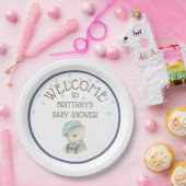Waterverf Teddy Bear Baby shower Papieren Bordje (Feest)