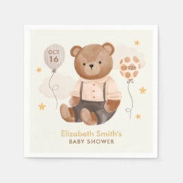 Waterverf Teddy Bear Baby shower Servet