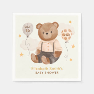 Waterverf Teddy Bear Baby shower Servet