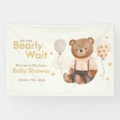 Waterverf Teddy Bear Baby shower Spandoek (Horizontaal)