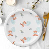 Waterverf Teddy Bear Balloon Boy Baby shower Papieren Bordje