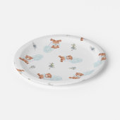 Waterverf Teddy Bear Balloon Boy Baby shower Papieren Bordje (Gekanteld)