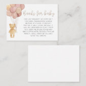 Waterverf Teddy Bear Balloons Boeken voor Baby Informatiekaartje (Voorkant / Achterkant)