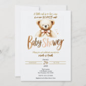 Waterverf Teddy Bear Barly Wachten Baby shower Kaart (Voorkant)
