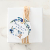 Waterverf Teddy Bear Blue-ballonventilator Bedankjes Labels (In situ)