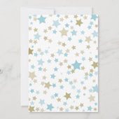 Waterverf Teddy Bear Blue Gold Boys Birthday Kaart (Achterkant)