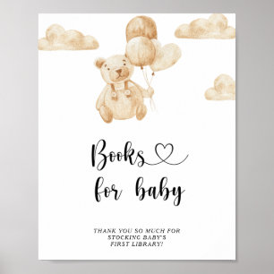 Waterverf Teddy Bear , boeken voor baby poster
