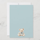 Waterverf Teddy Bear Boy Blue Baby shower Kaart (Achterkant)