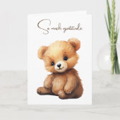 Waterverf Teddy Bear Dank u Kaart (Voorkant)