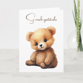 Waterverf Teddy Bear Dank u Kaart