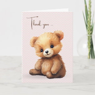 Waterverf Teddy Bear Dank u Kaart