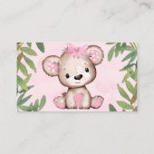 Waterverf Teddy Bear Diaper Raffle Visitekaartje (Achterkant)