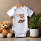 Waterverf Teddy Bear gepersonaliseerd Romper