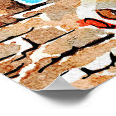 Waterverf Teddy Bear in Ancient Ruins Poster (Hoek)