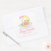 Waterverf Teddy Bear Shower Roze Boekplaat Labels (Envelop)