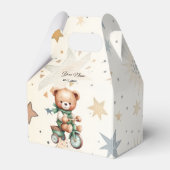 Waterverf Teddy Bear Sterren Groene Fietsfeest Bedankdoosjes (Achterkant)