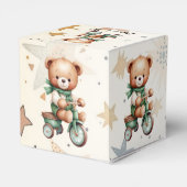 Waterverf Teddy Bear Sterren Groene Fietsfeest Bedankdoosjes (Achterkant)