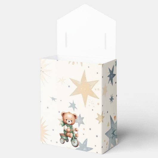 Waterverf Teddy Bear Sterren Groene Fietsfeest Bedankdoosjes (Geopend)