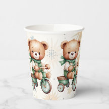 Waterverf Teddy Bear Sterren Groene Fietsfeest