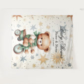 Waterverf Teddy Bear Sterren Groene Fietsfeest Wandkleed (Voorkant (horizontaal))