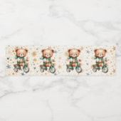 Waterverf Teddy Bear Sterren Groene Fietsfeest Waterfles Etiket (Enkel label)