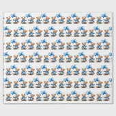 Waterverf Teddy Bear Twin Boys Cadeaupapier (Vlak)