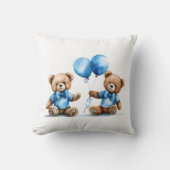 Waterverf Teddy Bear Twin Boys Kussen (Voorkant)