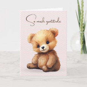 Waterverf Teddy Bear Vriendschap Kaart