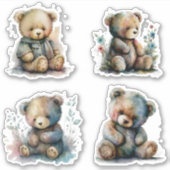Waterverf  Teddy Bears Sticker Collectie (Voorkant)