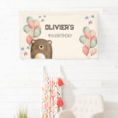 waterverf teddy beer verjaardagsbanner spandoek (Insitu)