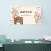 waterverf teddy beer verjaardagsbanner spandoek (Beurs)