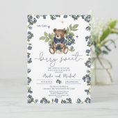 Waterverf  Teddy Berry Zoet baby shower Kaart (Staand voorkant)