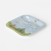 Waterverf teddybeer, avonturenverjaardag papieren bordje (Gebogen)