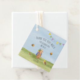 Waterverf teddybeer, avontuurlijk dank je bedankjes labels