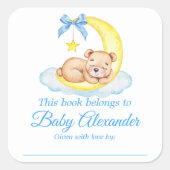 Waterverf Teddybeer Baby shower Bookplate Labels (Voorkant)