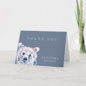 Waterverf Teddybeer Babyshower Bedankkaart (Voorkant)
