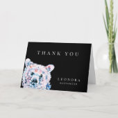 Waterverf Teddybeer Babyshower Bedankkaart (Voorkant)