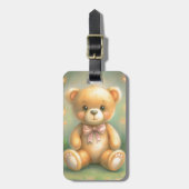 Waterverf teddybeer bagagelabel (Voorkant verticaal)