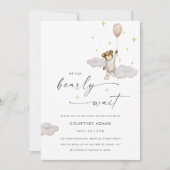 Waterverf teddybeer ballon neutraal Baby shower Kaart (Voorkant)